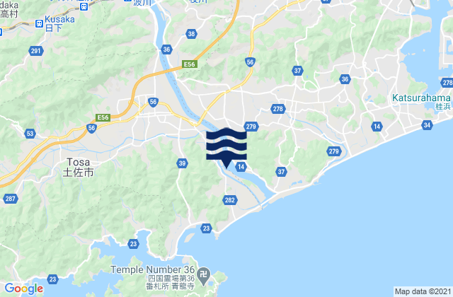 Ino, Japan tide times map