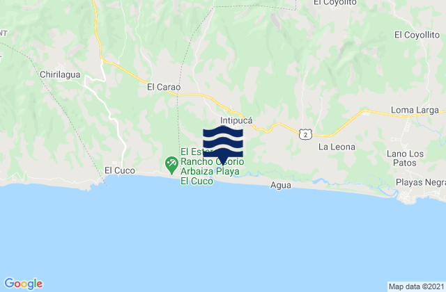 Intipuca, El Salvador tide times map