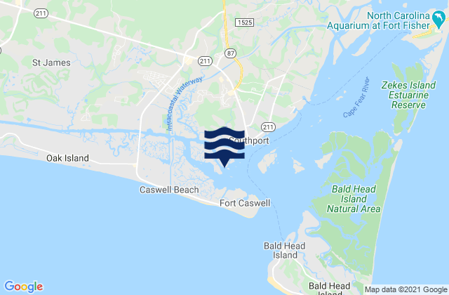 Intracoastal Waterway Southport, United States tide chart map