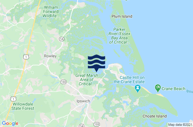 Ipswich, United States tide chart map