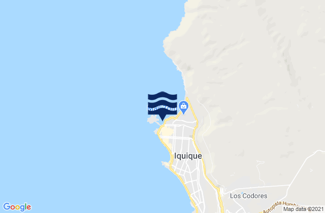 Iquique, Chile tide times map