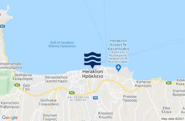 Irakleion, Greece tide times map