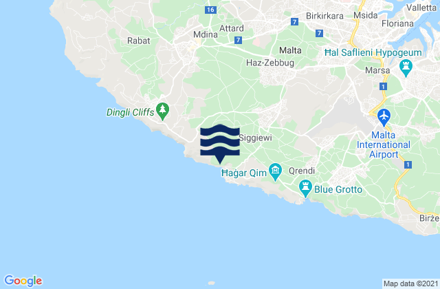 Is-Siggiewi, Malta tide times map