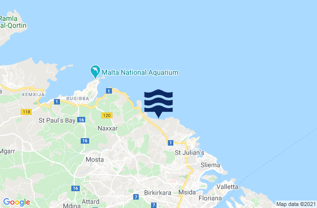 Is-Swieqi, Malta tide times map