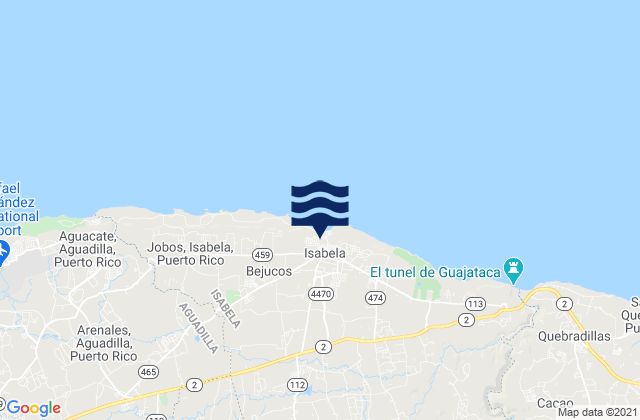 Isabela, Puerto Rico tide times map