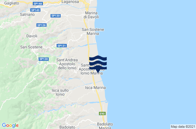 Isca sullo Ionio, Italy tide times map