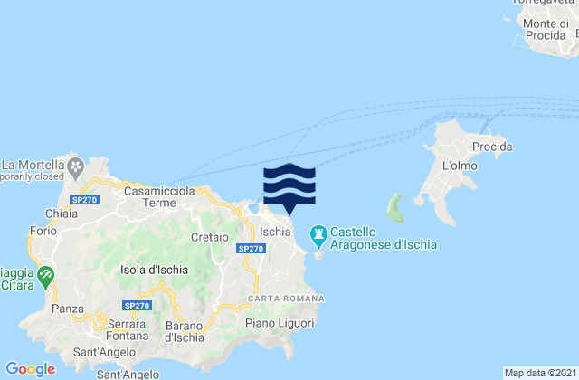 Ischia Porto, Italy tide times map
