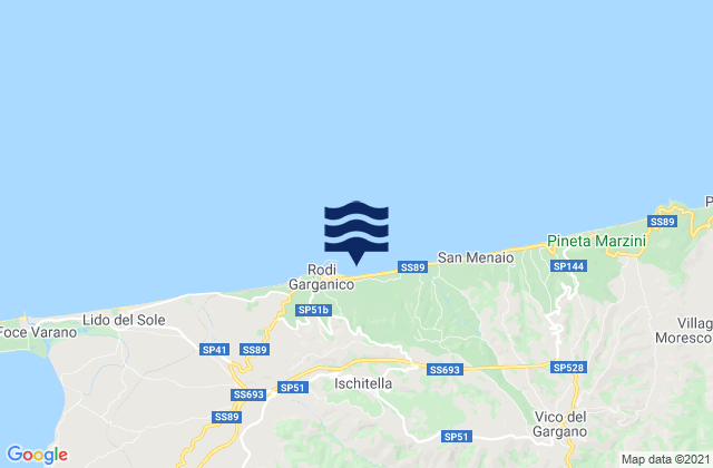 Ischitella, Italy tide times map