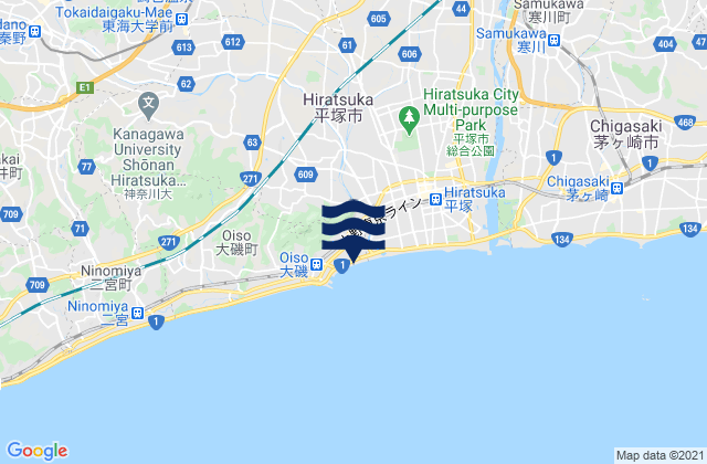 Isehara Shi, Japan tide times map