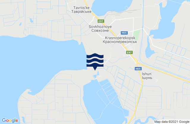 Ishun', Ukraine tide times map