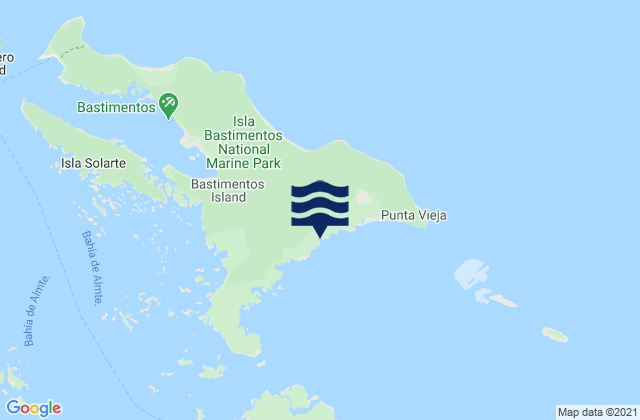 Isla Bastimentos, Panama tide times map