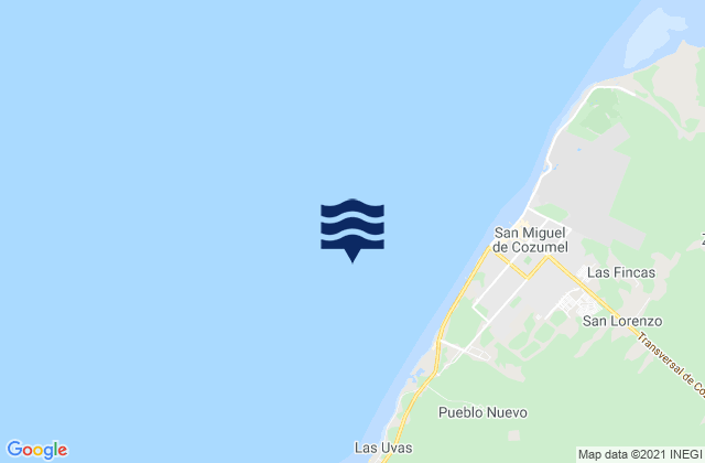 Isla De Cozumel, Mexico tide times map