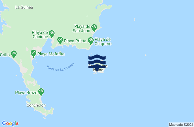 Isla San Telmo, Panama tide times map