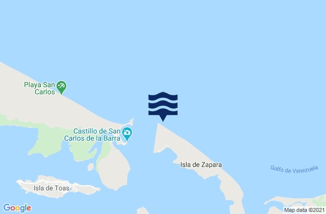 Isla Zapara Lake Maracaibo, Venezuela tide times map