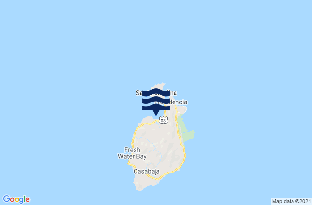 Isla de Providencia, Colombia tide times map