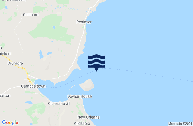 Island Davaar, United Kingdom tide times map