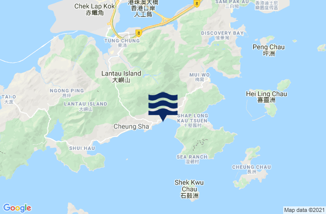 Islands District, Hong Kong tide times map