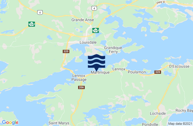 Isle Madame, Canada tide times map