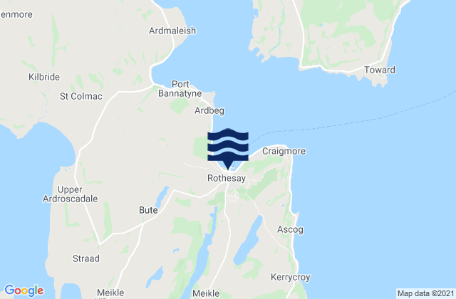 Isle of Bute, United Kingdom tide times map