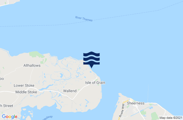 Isle of Grain, United Kingdom tide times map