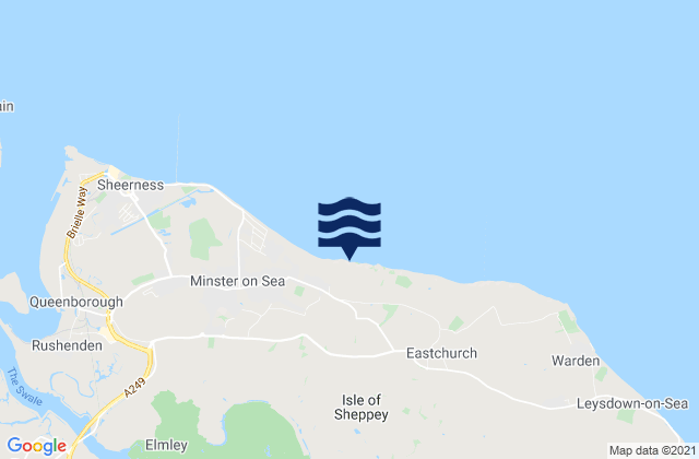 Isle of Sheppey, United Kingdom tide times map