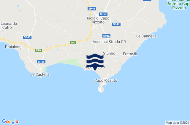 Isola di Capo Rizzuto, Italy tide times map