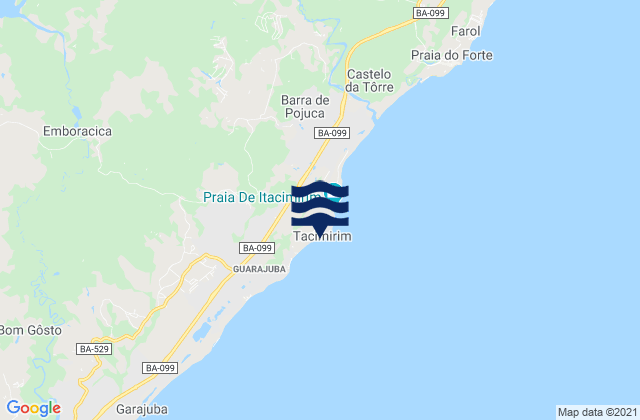 Itacimirim, Brazil tide times map
