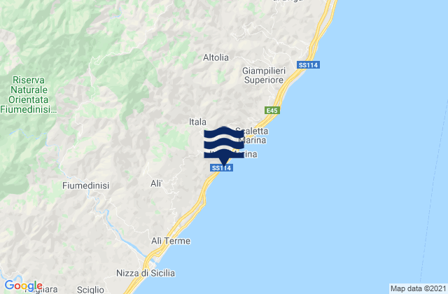 Itala, Italy tide times map