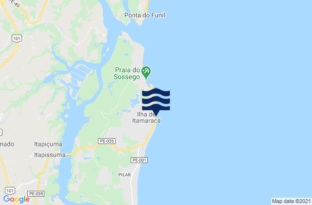 Itamaraca, Brazil tide times map