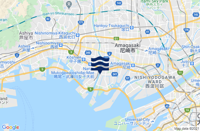 Itami Shi, Japan tide times map