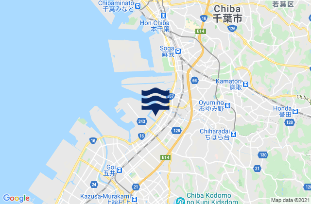 Itihara, Japan tide times map