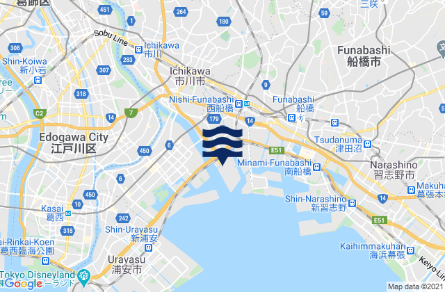 Itikawa, Japan tide times map