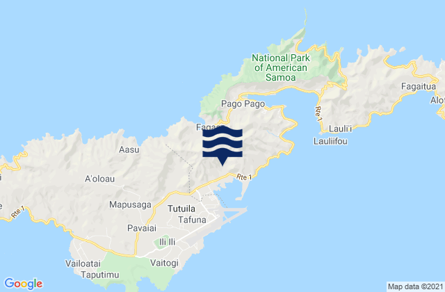 Itu'au County, American Samoa tide times map