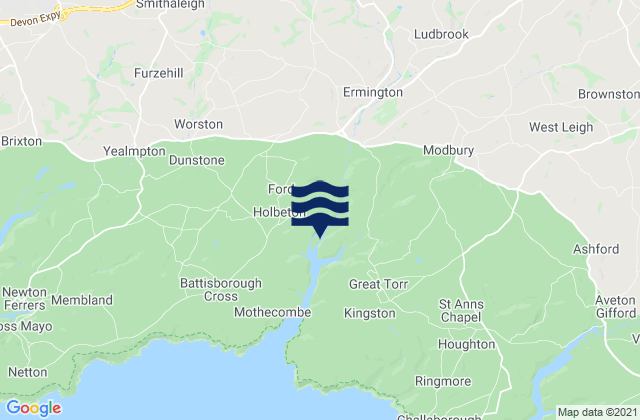 Ivybridge, United Kingdom tide times map