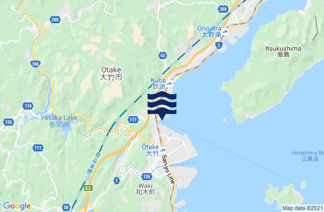 Iwakuni Shi, Japan tide times map