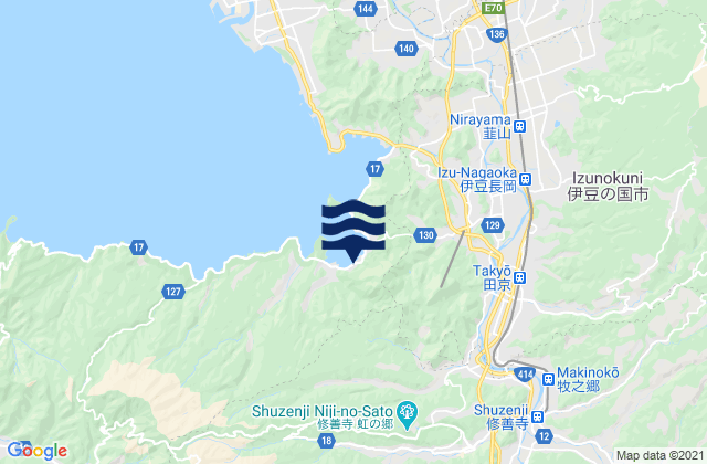 Izu-shi, Japan tide times map