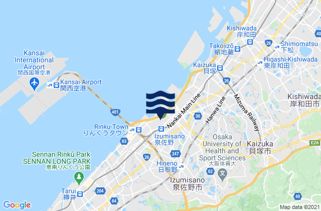 Izumisano Shi, Japan tide times map