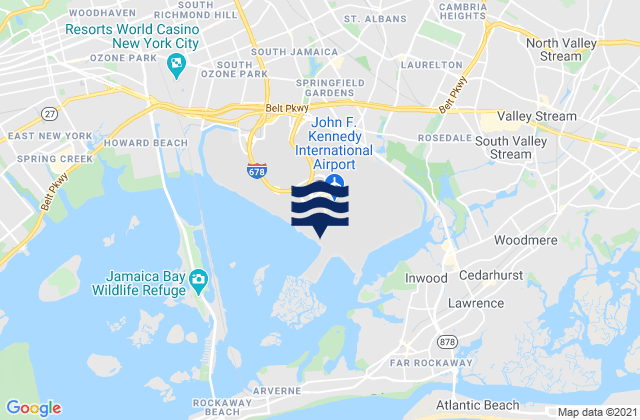 JFK International Airport, Queens, United States tide chart map