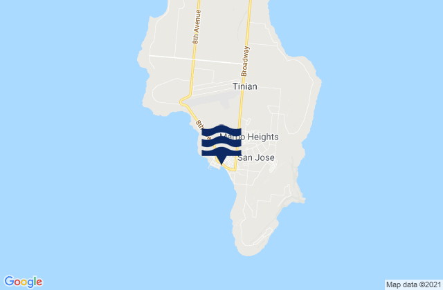 JP Tinian Town pre-WW2, Northern Mariana Islands tide times map