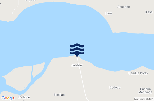 Jabada Geba River, Guinea-Bissau tide times map