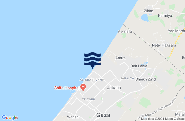 Jabalya, Palestinian Territory tide times map