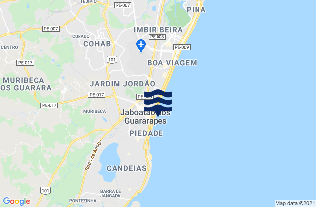 Jaboatao Dos Guararapes, Brazil tide times map