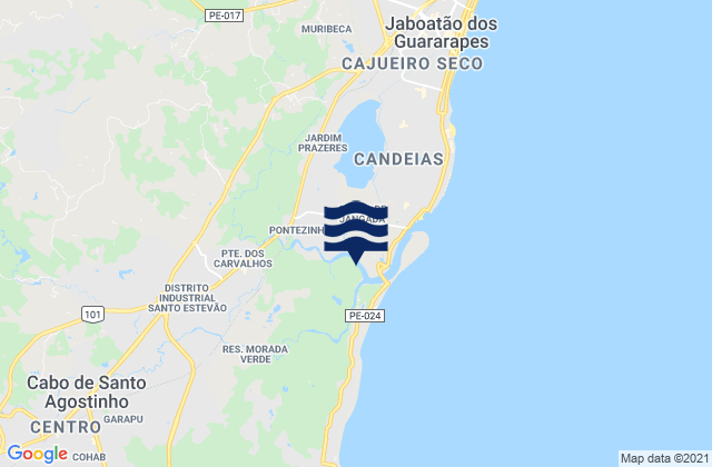 Jaboatao, Brazil tide times map