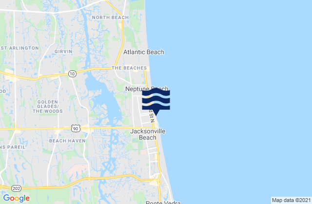 Jacksonville Beach, United States tide chart map
