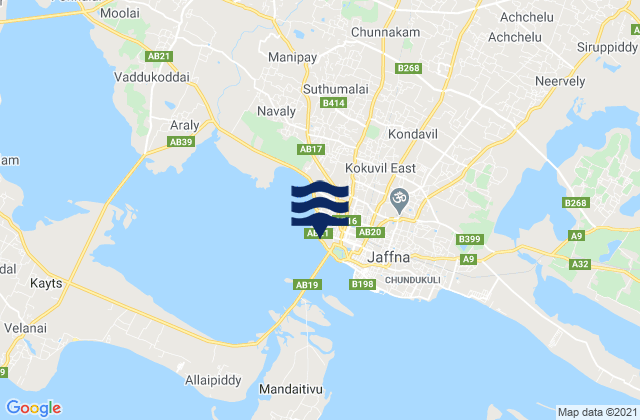 Jaffna, Sri Lanka tide times map