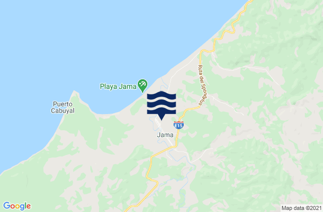 Jama, Ecuador tide times map