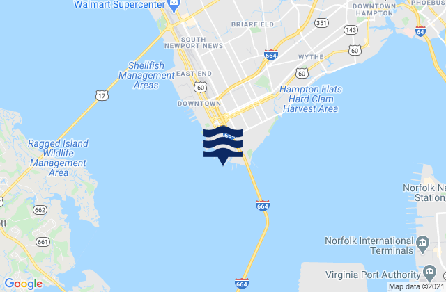 James River Entrance, United States tide chart map