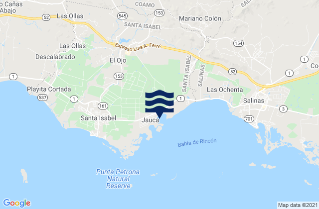 Jauca, Puerto Rico tide times map