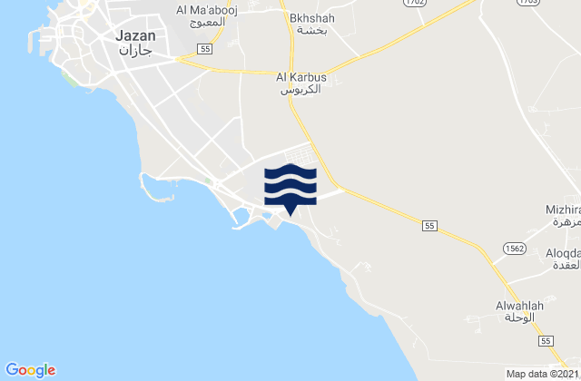 Jazan, Saudi Arabia tide times map