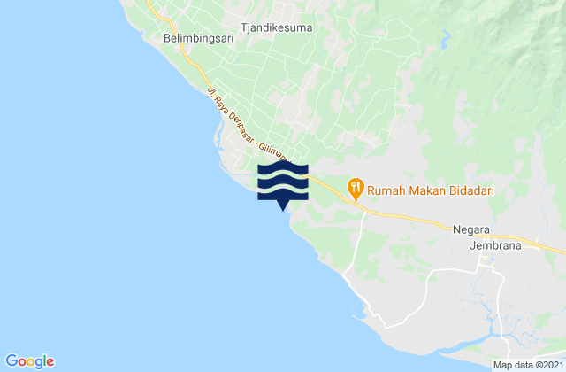 Jembrana Subdistrict, Indonesia tide times map